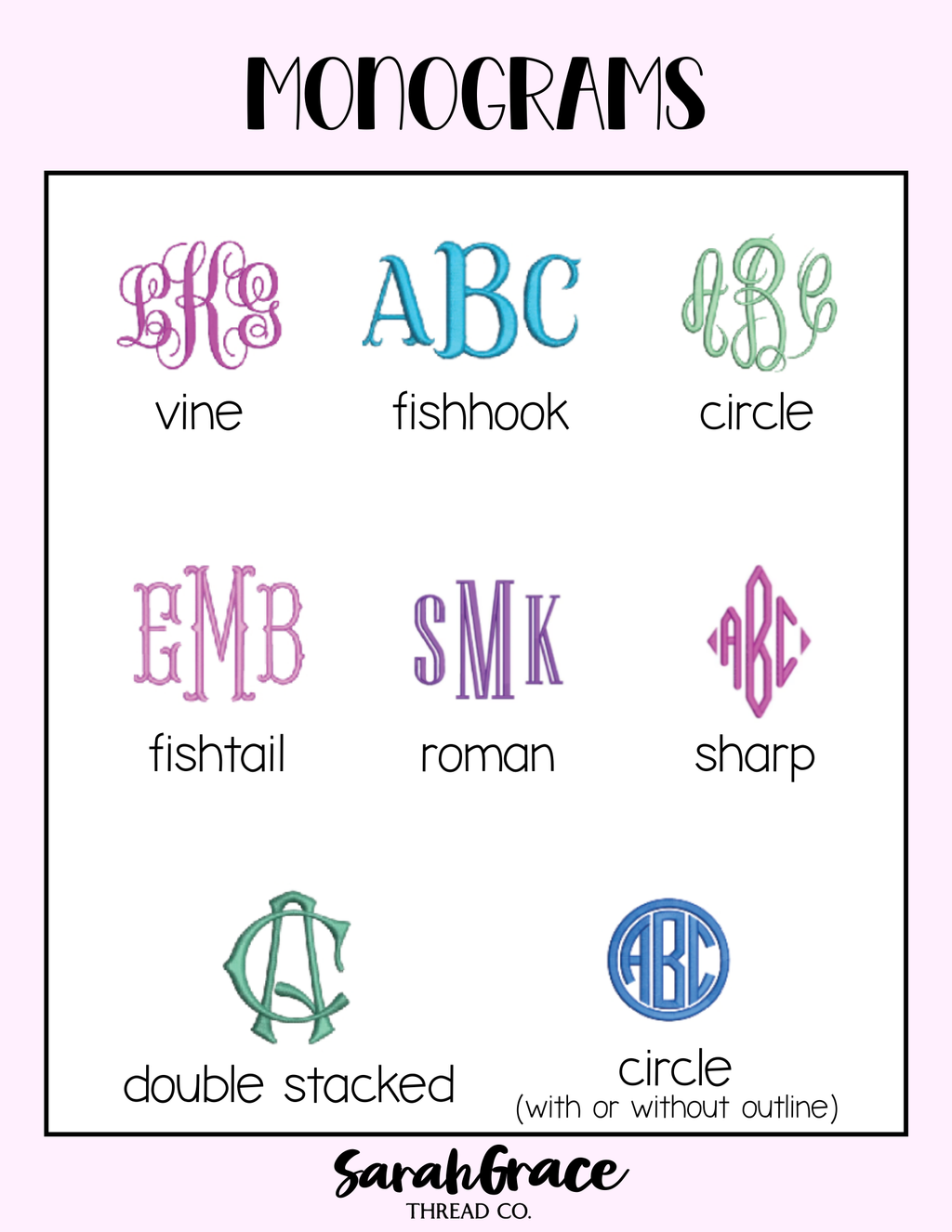 Custom Embroidery (Customer Provided Apparel) – Simple Monogram or Name
