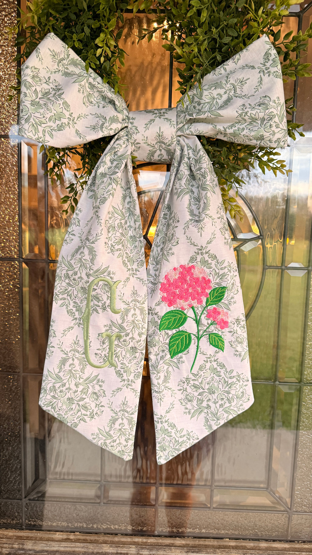 Hydrangea Wreath Sash with BOW