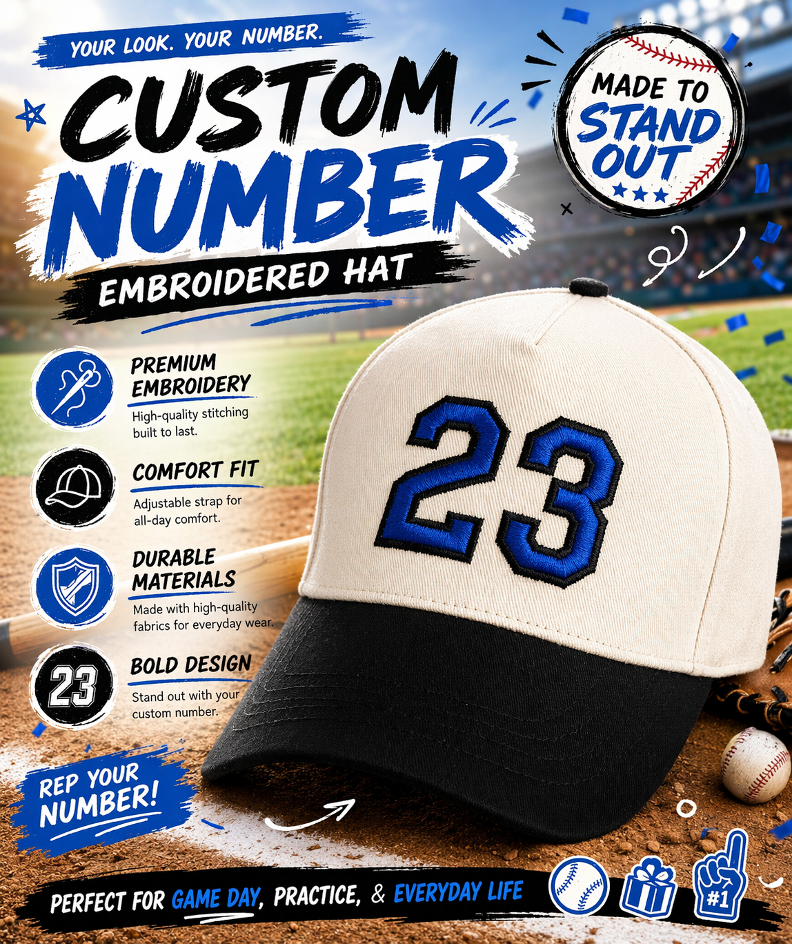 Custom Number Sports Hat