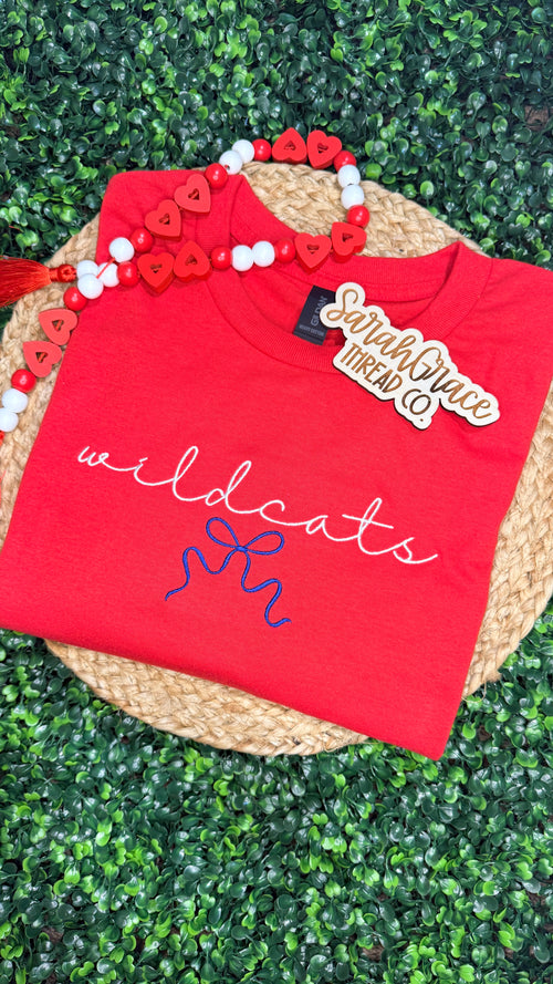 Custom sports mascot t shirt with bow