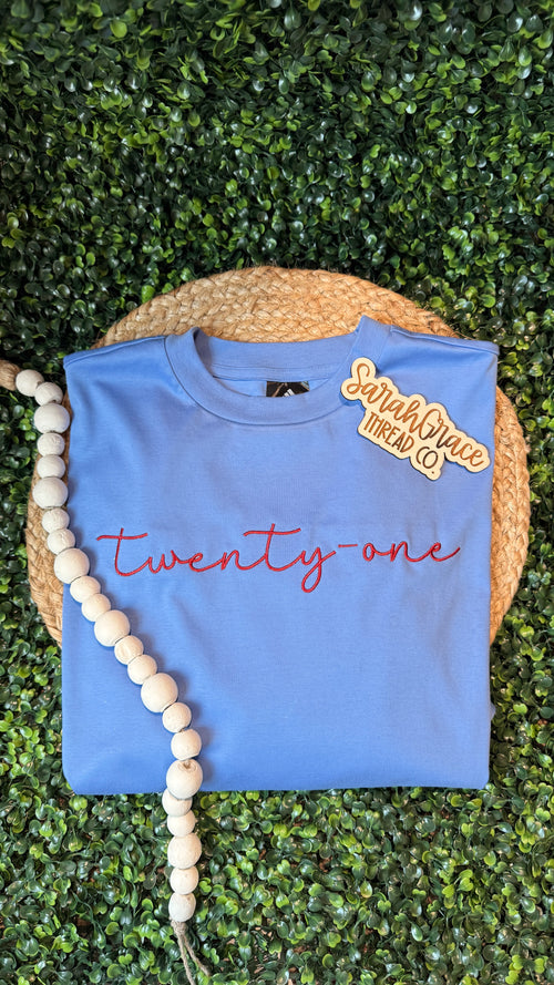 Custom sports mascot t shirt with personalized number for game day